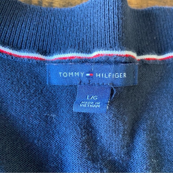 Tommy Hilfiger Womens Multicolor 100% Cotton V Neck Pullover Sweater Size L - Picture 3 of 8